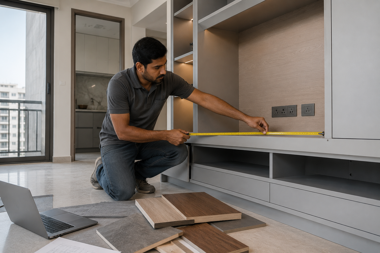 Site measurement for carpenter work in Gurgaon